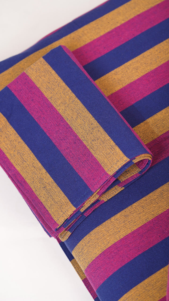Chennimalai King Size Bedspread Classic Blue & Pink