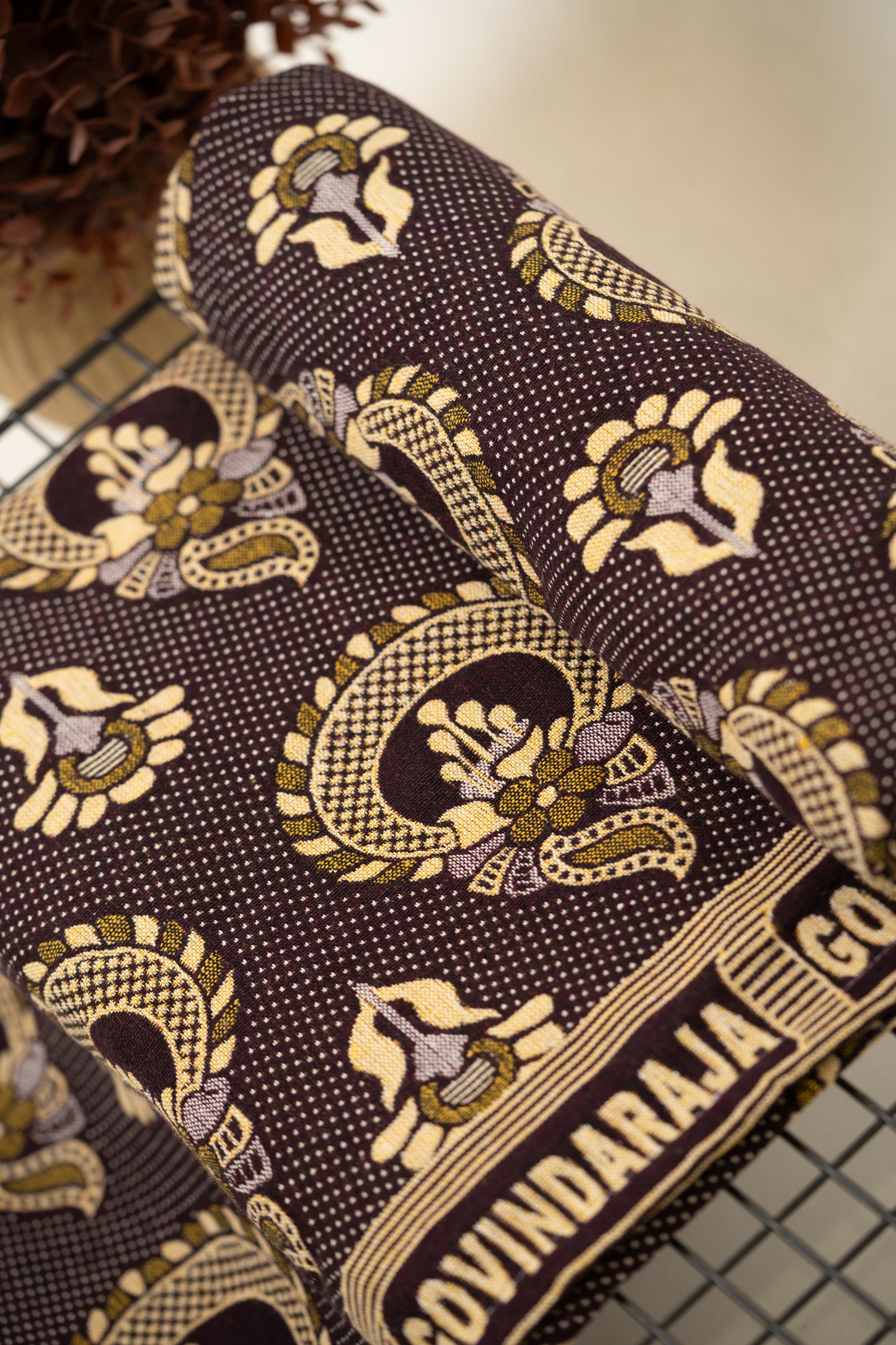 G. Raja Chennimalai Bed Sheet Classic Ethnic Brown
