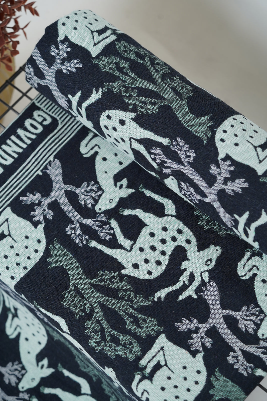 G. Raja Chennimalai Bedsheet Blue Deer