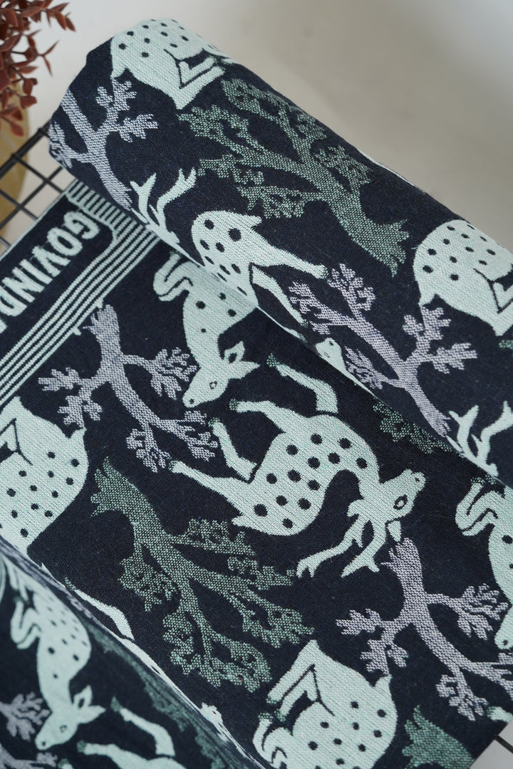 G. Raja Chennimalai Bedsheet Blue Deer