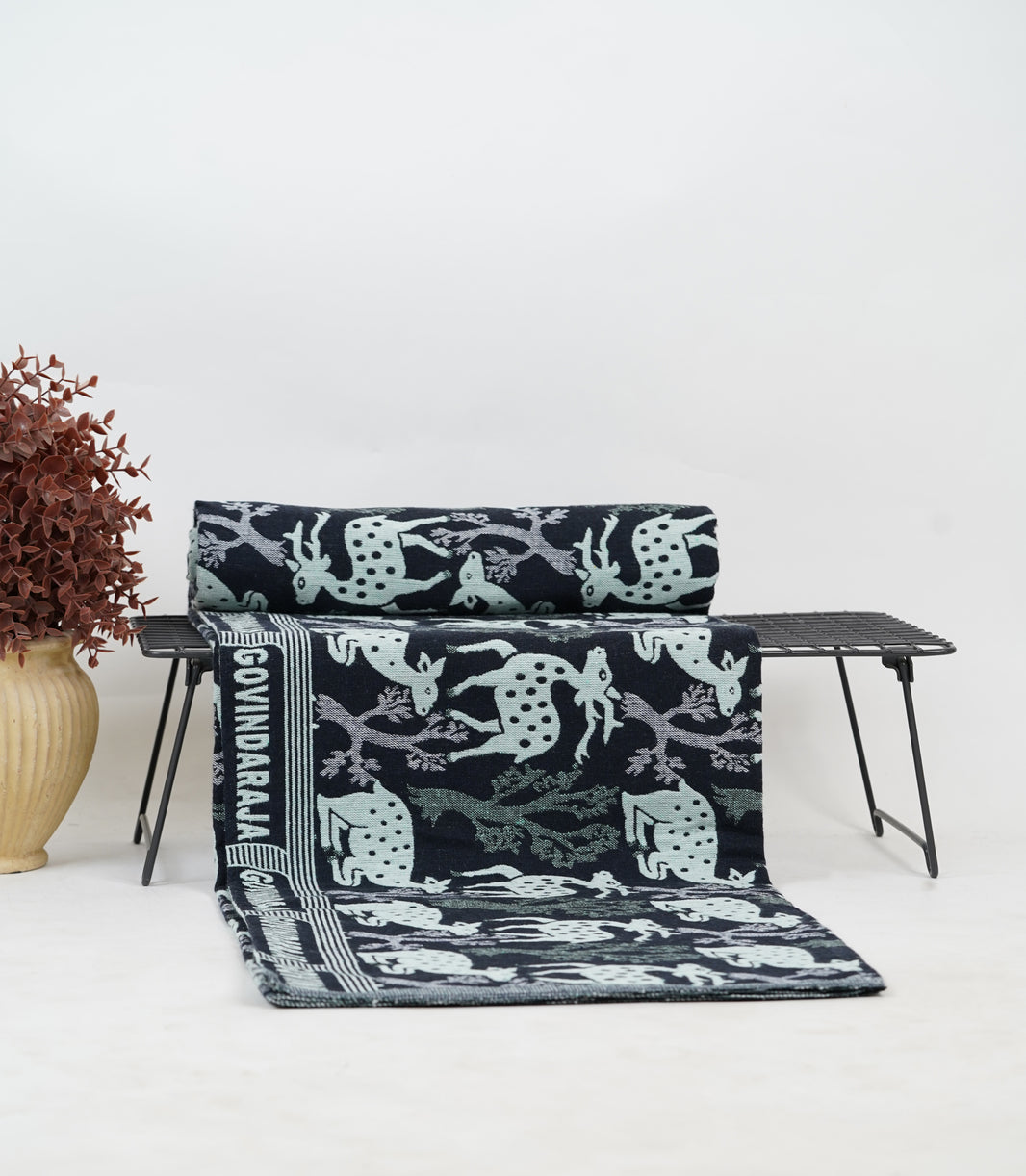 G. Raja Chennimalai Bedsheet Blue Deer