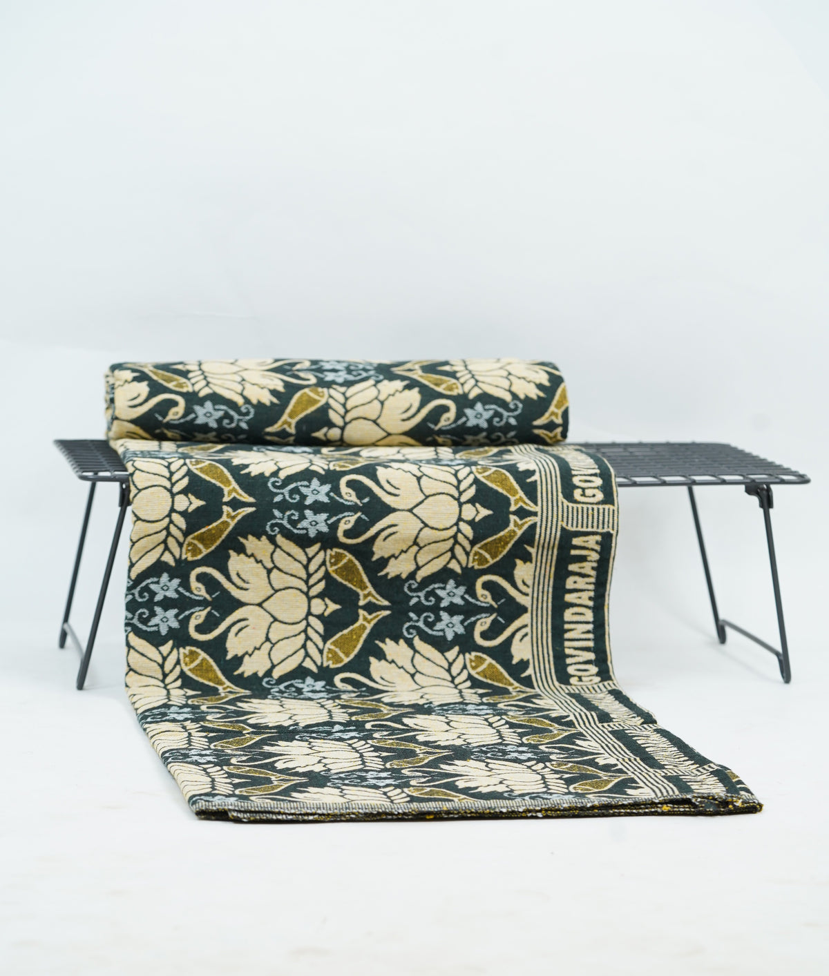 G. Raja Chennimalai Bedsheet Green Swan