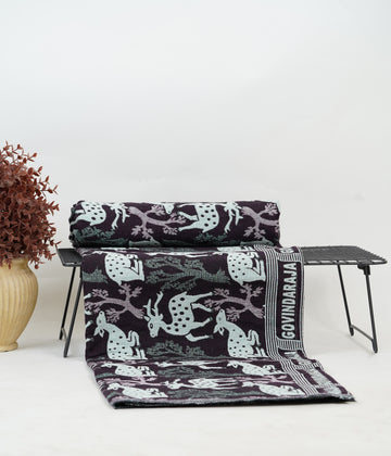 G. Raja Chennimalai Bedsheet Maroon Deer