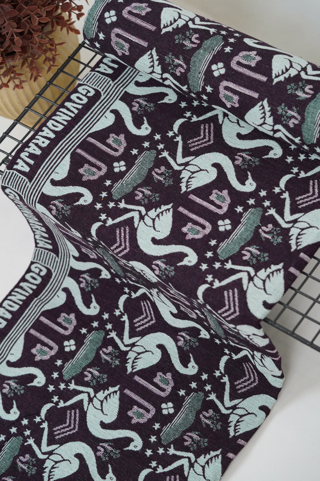 G. Raja Chennimalai Bedsheet Maroon Flamingo
