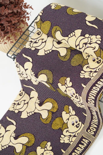 G. Raja Chennimalai Bedsheet Maroon Micky Mouse