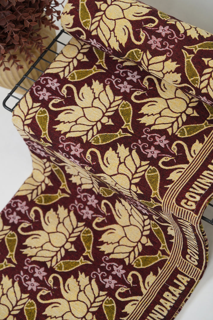 G. Raja Chennimalai Bedsheet Maroon swan