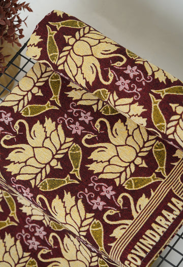 G. Raja Chennimalai Bedsheet Maroon swan
