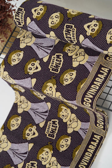 G. Raja Chennimalai Bedsheet Maroon Chota Bheem Chutki