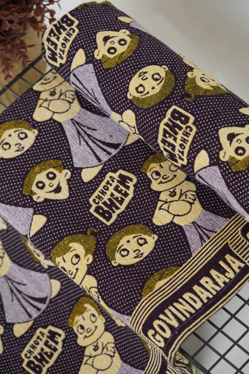 G. Raja Chennimalai Bedsheet Maroon Chota Bheem Chutki
