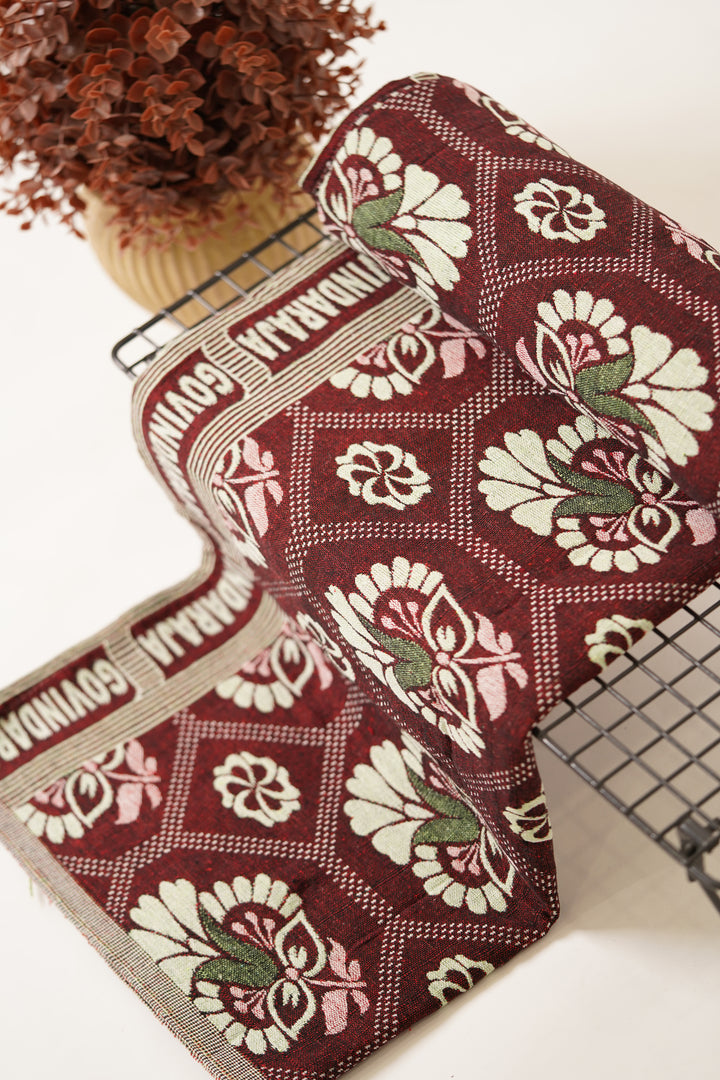 G. Raja Chennimalai Bedsheet Maroon Heritage Bloom