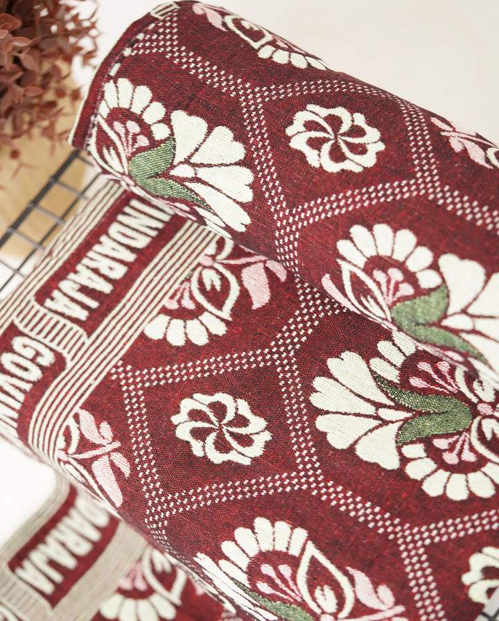 G. Raja Chennimalai Bedsheet Maroon Heritage Bloom