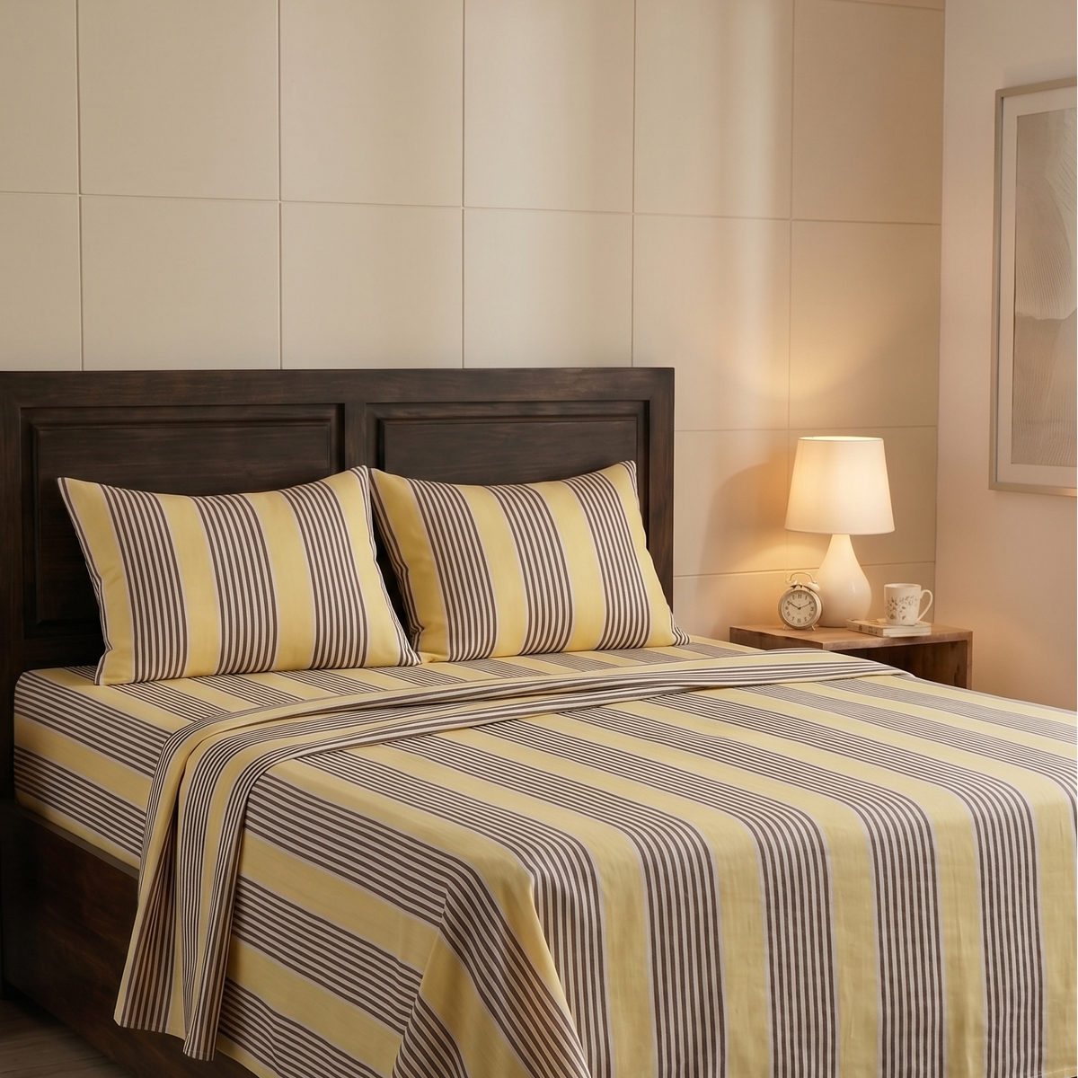 Super Soft Handloom Chennimalai King Size Bedspread Sandy Mocha