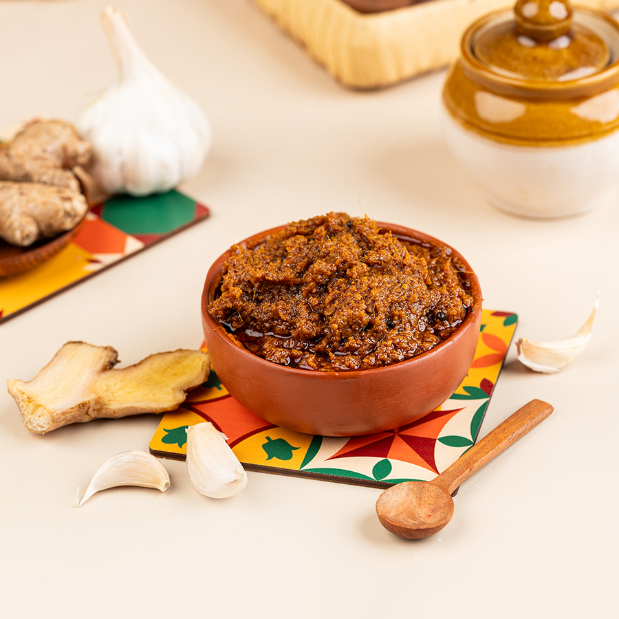 Ginger-Garlic Thokku (Inji poondu)