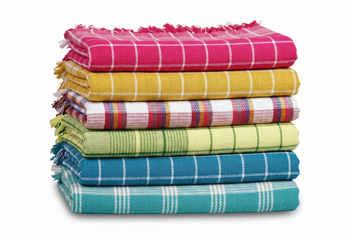 Chennimalai Handloom Soft Grid Weave Towel - Set of 6