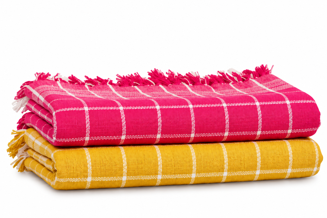 Chennimalai Handloom Soft Grid Weave Towel - Set of 2
