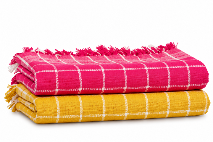 Chennimalai Handloom Soft Grid Weave Towel - Set of 2