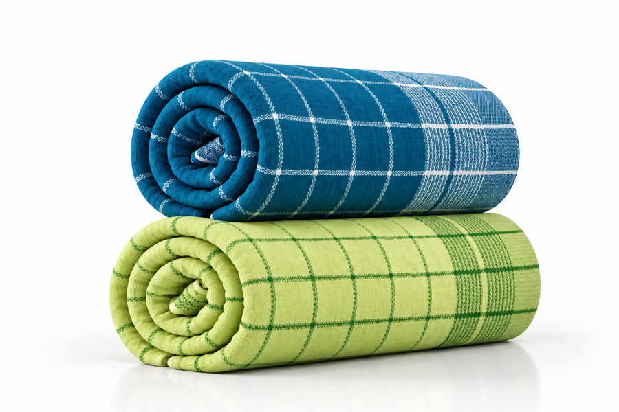 Chennimalai Handloom Soft Grid Weave Towel - Set of 2