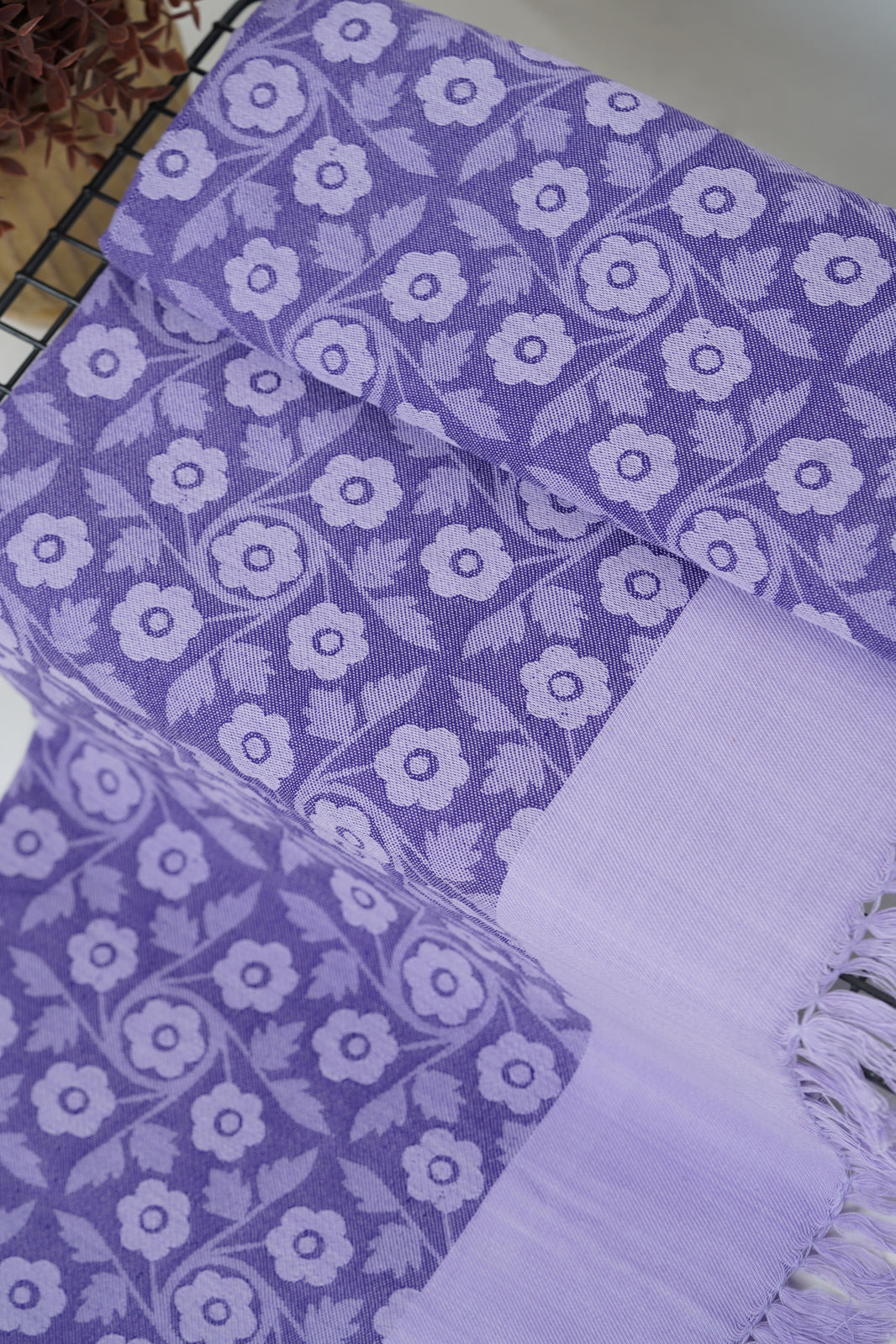 Lavender Floral Lovely Chennimalai Bedsheet