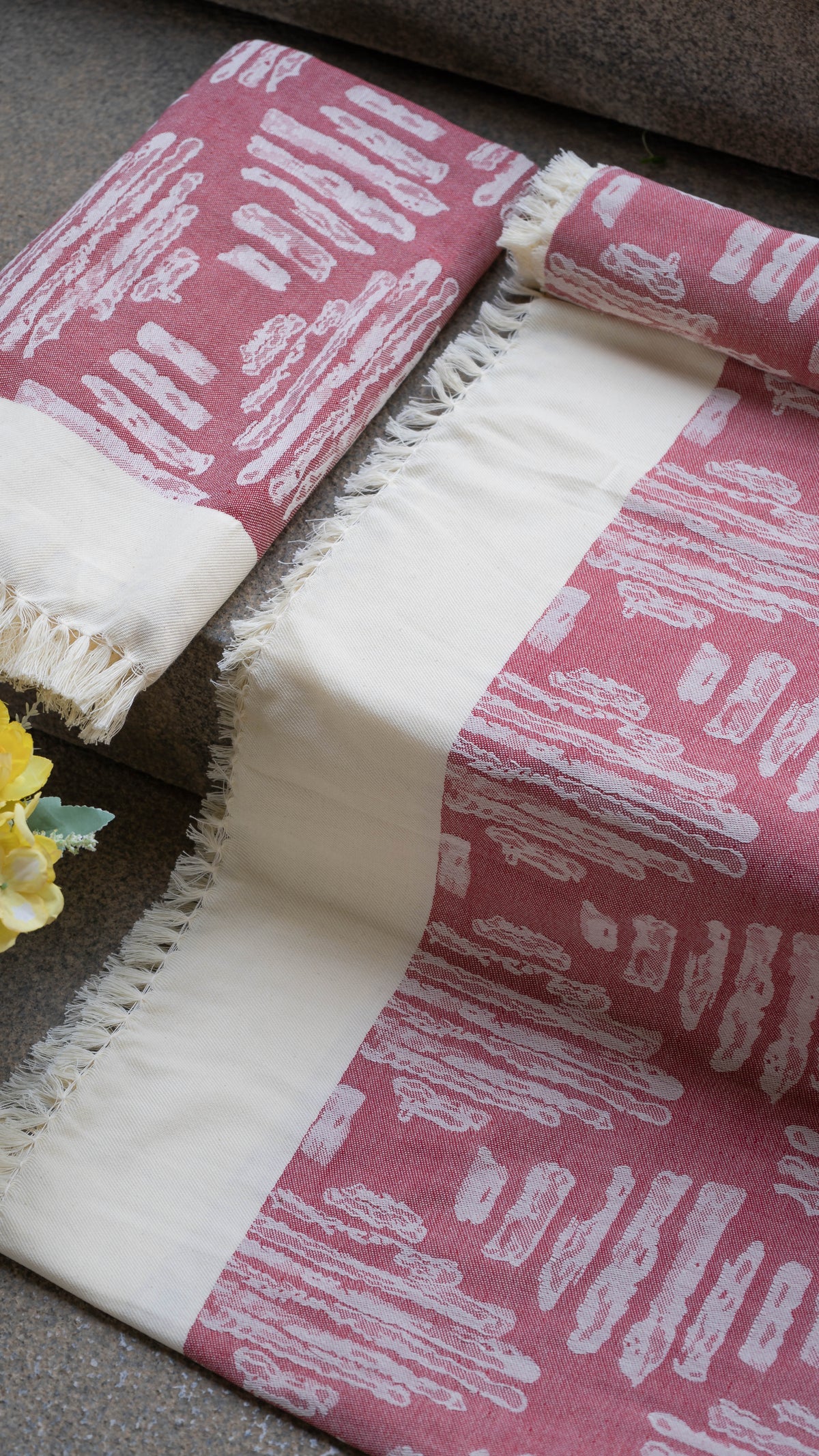 Jacquard Print Lovely Chennimalai Bedsheet - Red