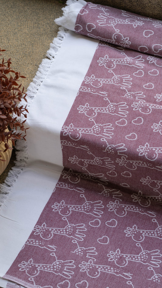 Animal Print Lovely Chennimalai Bed Sheet - Red