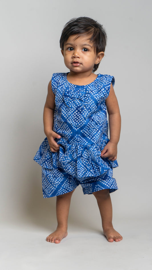 Blue Dot Bow Pattern Set