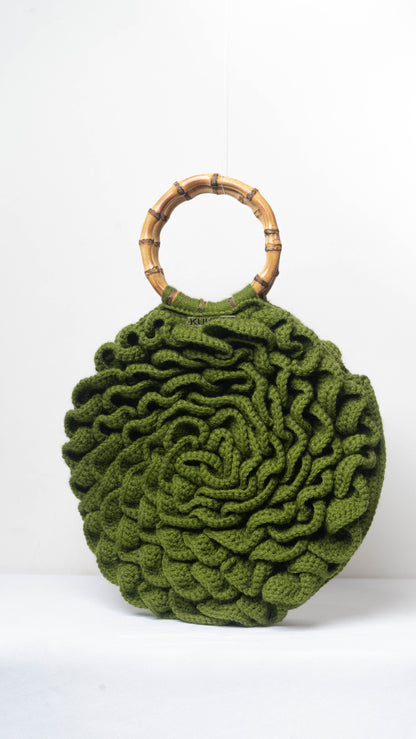 Olive Green Flower Bag