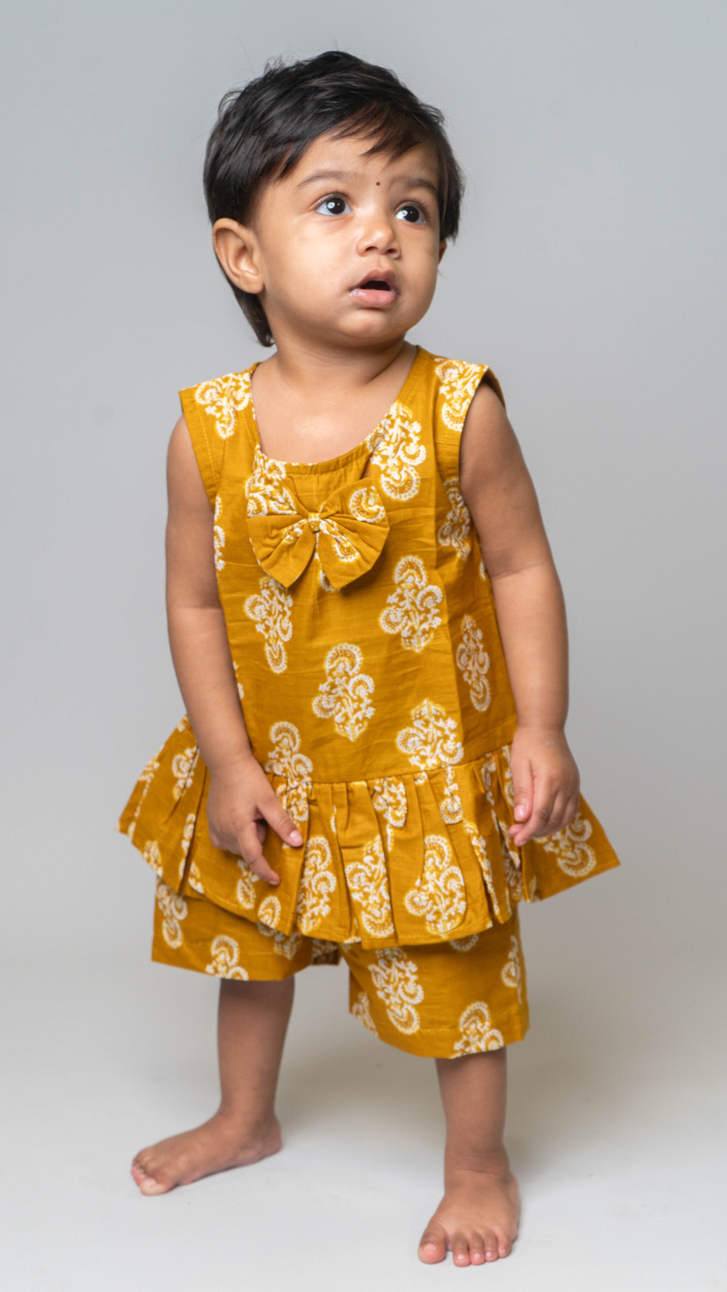 Mustard Floral Bow Pattern Set