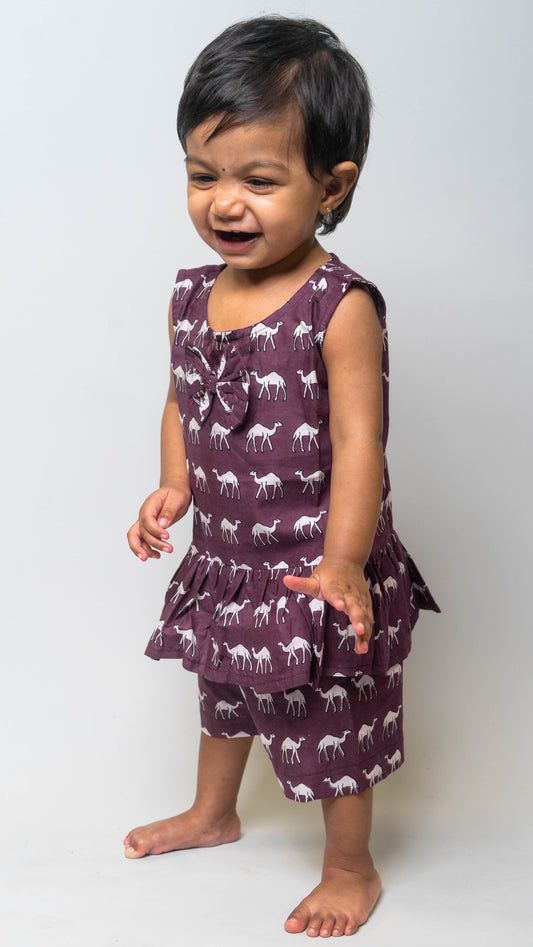 Purple Camel Bow Pattern Set
