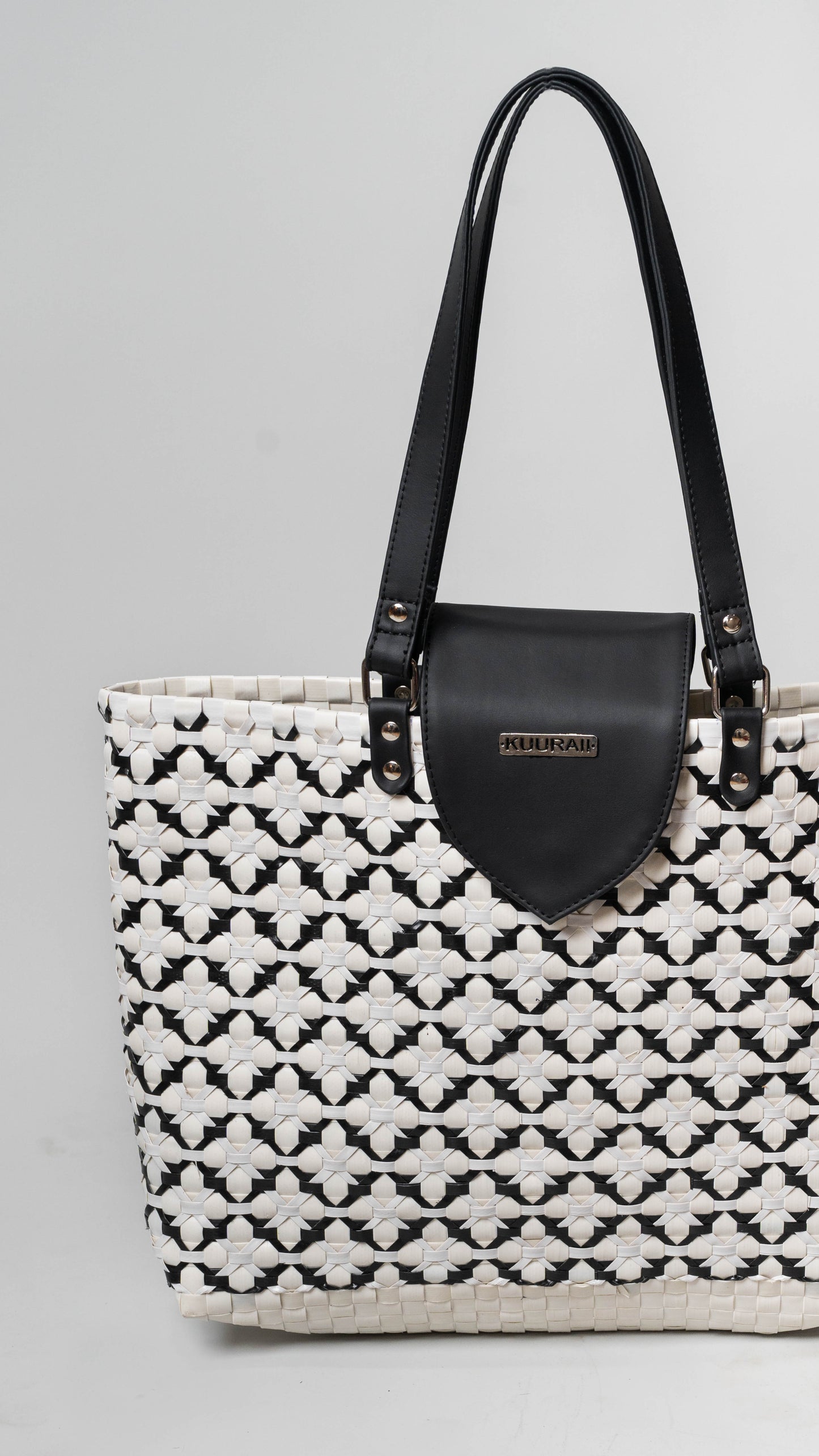 Chettinad Tote - White & Black