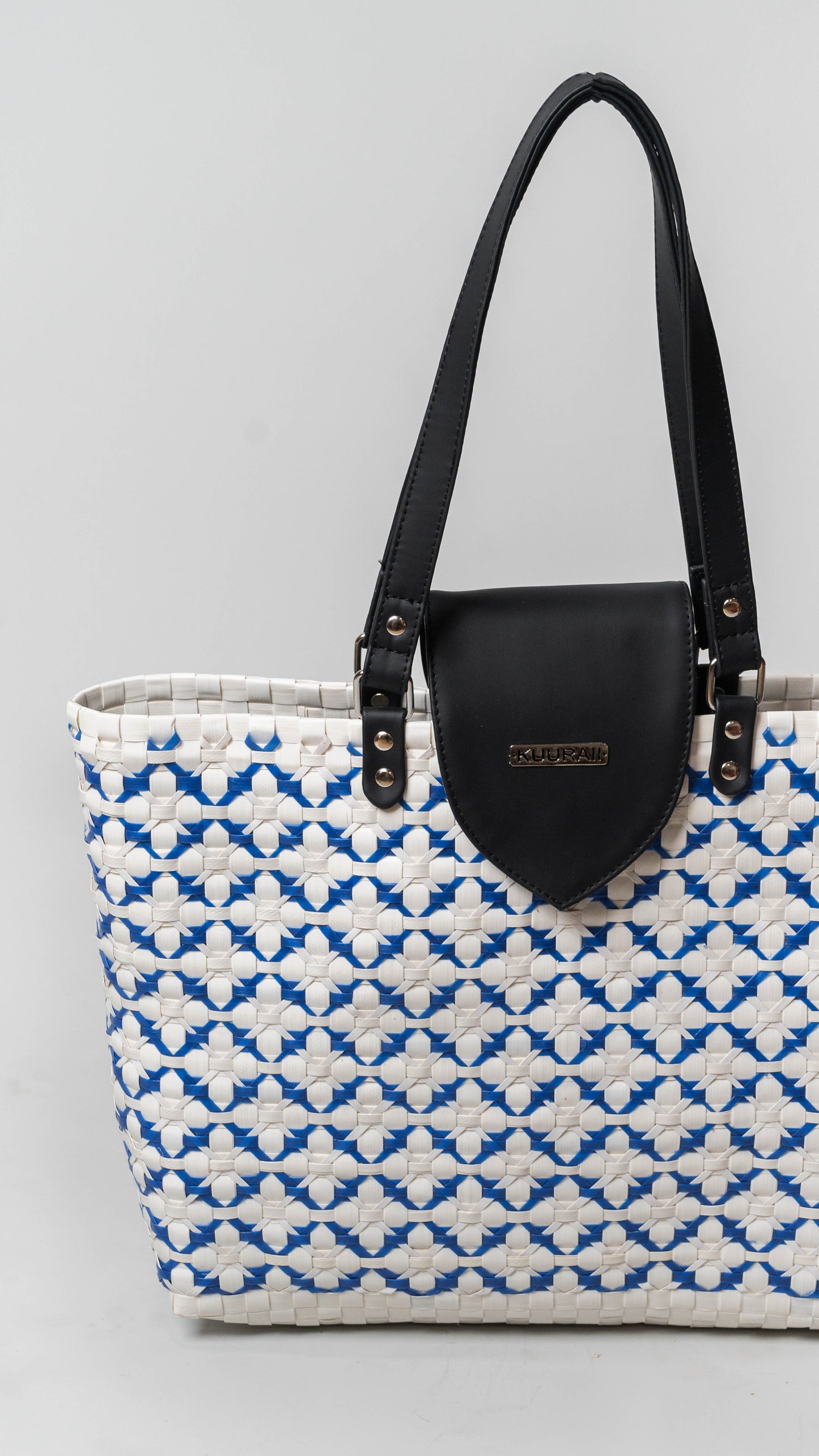 Chettinad Tote - White & Blue