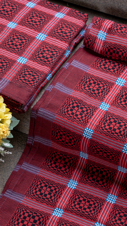 Red Nadhiya Chennimalai Bedsheet