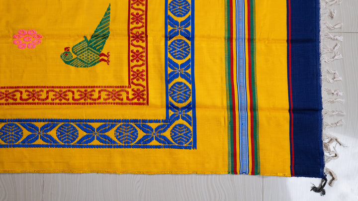 Handloom Pattu jamakkalam - yellow