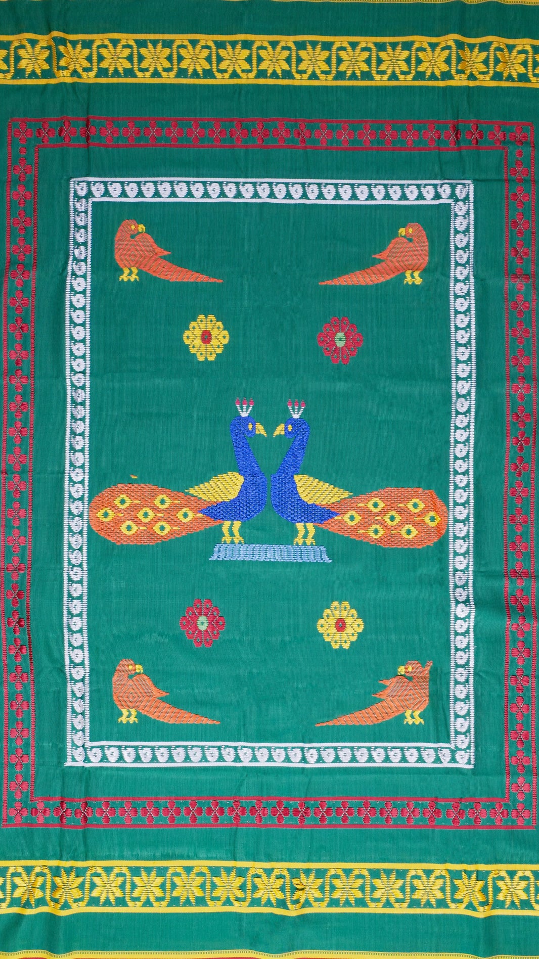Handloom Pattu Jamakkalam - Green