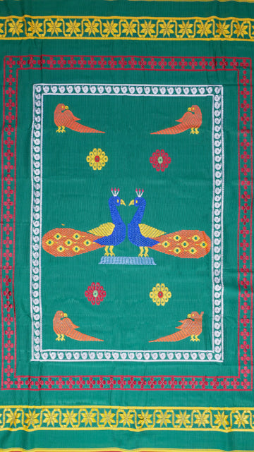 Handloom Pattu Jamakkalam - Green