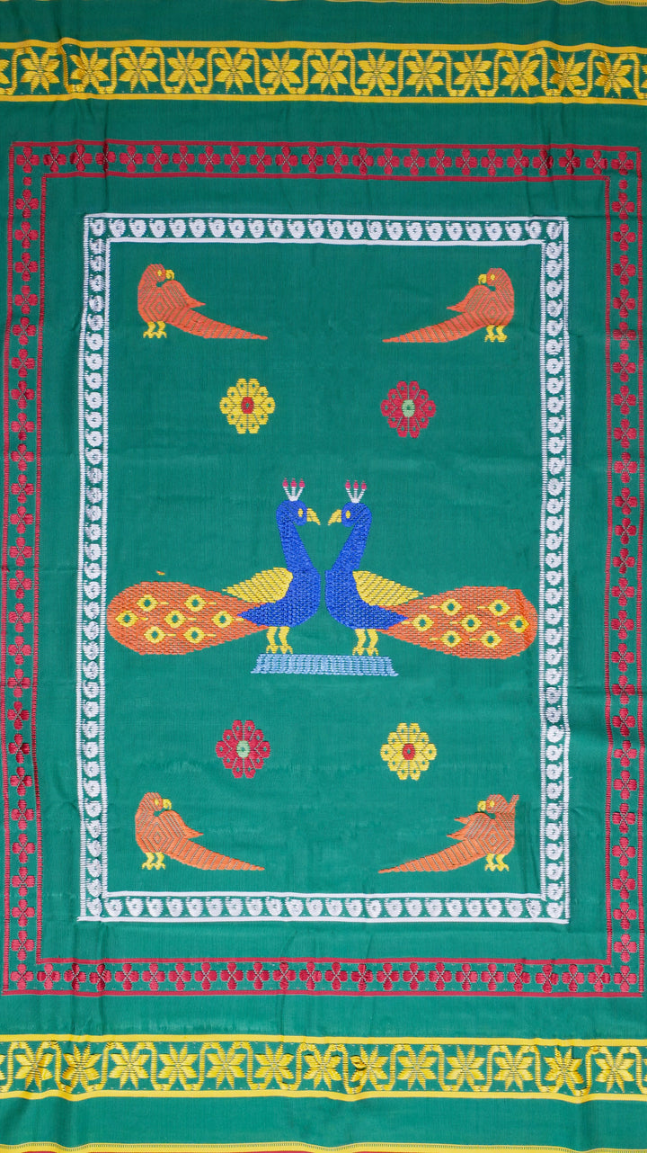 Handloom Pattu Jamakkalam - Green