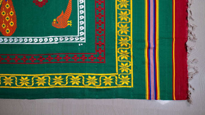 Handloom Pattu Jamakkalam - Green