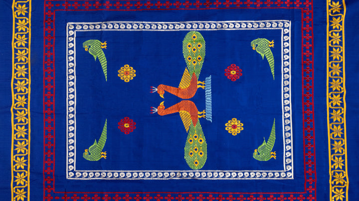 Handloom Pattu jamakkalam - Blue