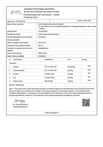 Test report - Pal Halwa