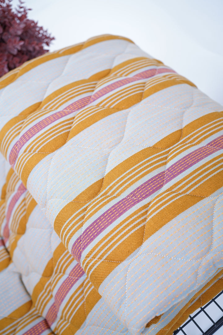 Premium Handloom Single Cot Chennimalai Quilt - Pastel Harmony