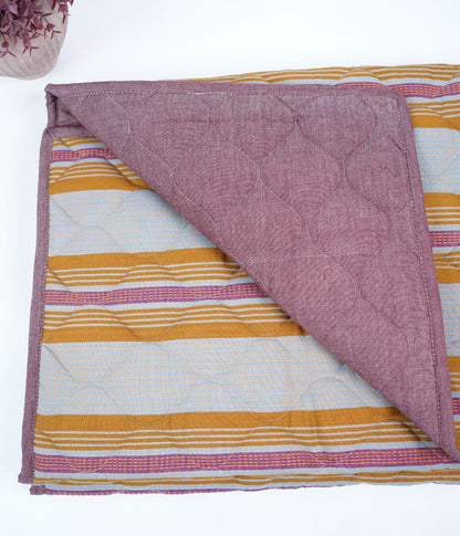Premium Handloom Single Cot Chennimalai Quilt - Pastel Harmony