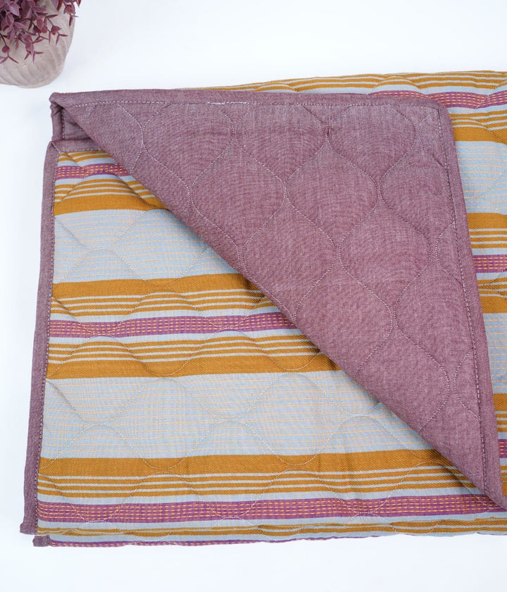 Premium Handloom Single Cot Chennimalai Quilt - Pastel Harmony