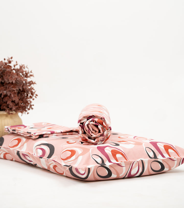 Premium Handloom Chennimalai King Size Bedspread Peach Print