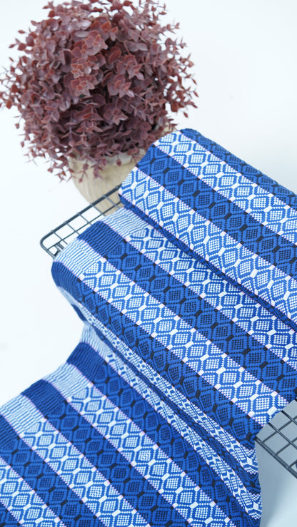 Premium Handloom Chennimalai bedsheet - Ocean Blue