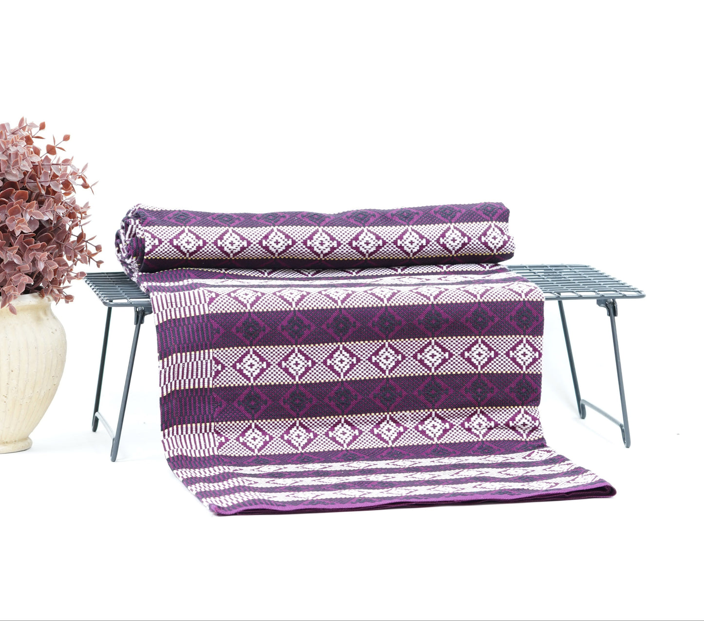 Premium Handloom Chennimalai bedsheet - Purple