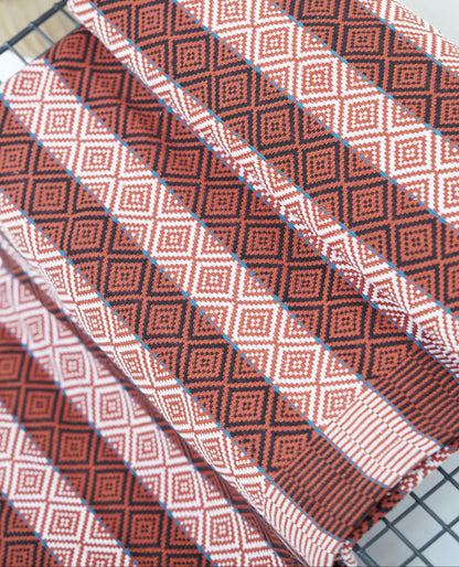 Premium Handloom Chennimalai bedsheet - Rust Red