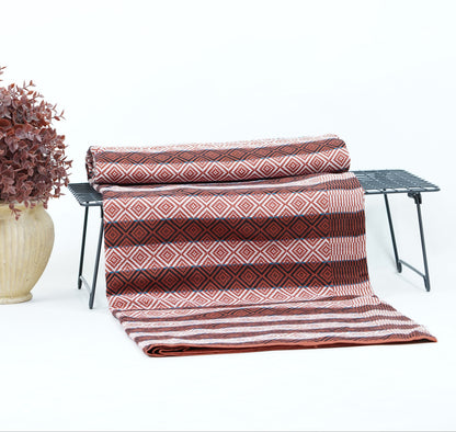 Premium Handloom Chennimalai bedsheet - Rust Red