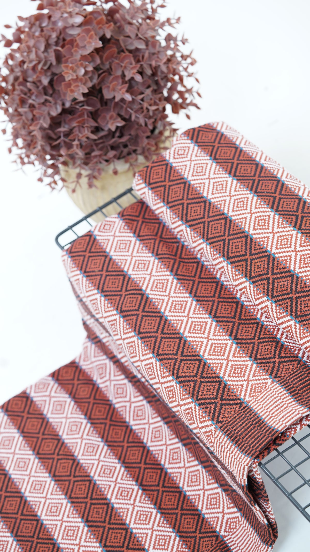 Premium Handloom Chennimalai bedsheet - Rust Red