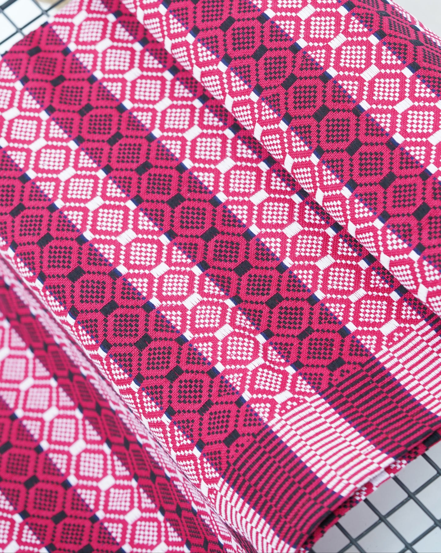 Premium Handloom Chennimalai bedsheet - Wine Red