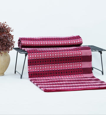 Premium Handloom Chennimalai bedsheet - Wine Red
