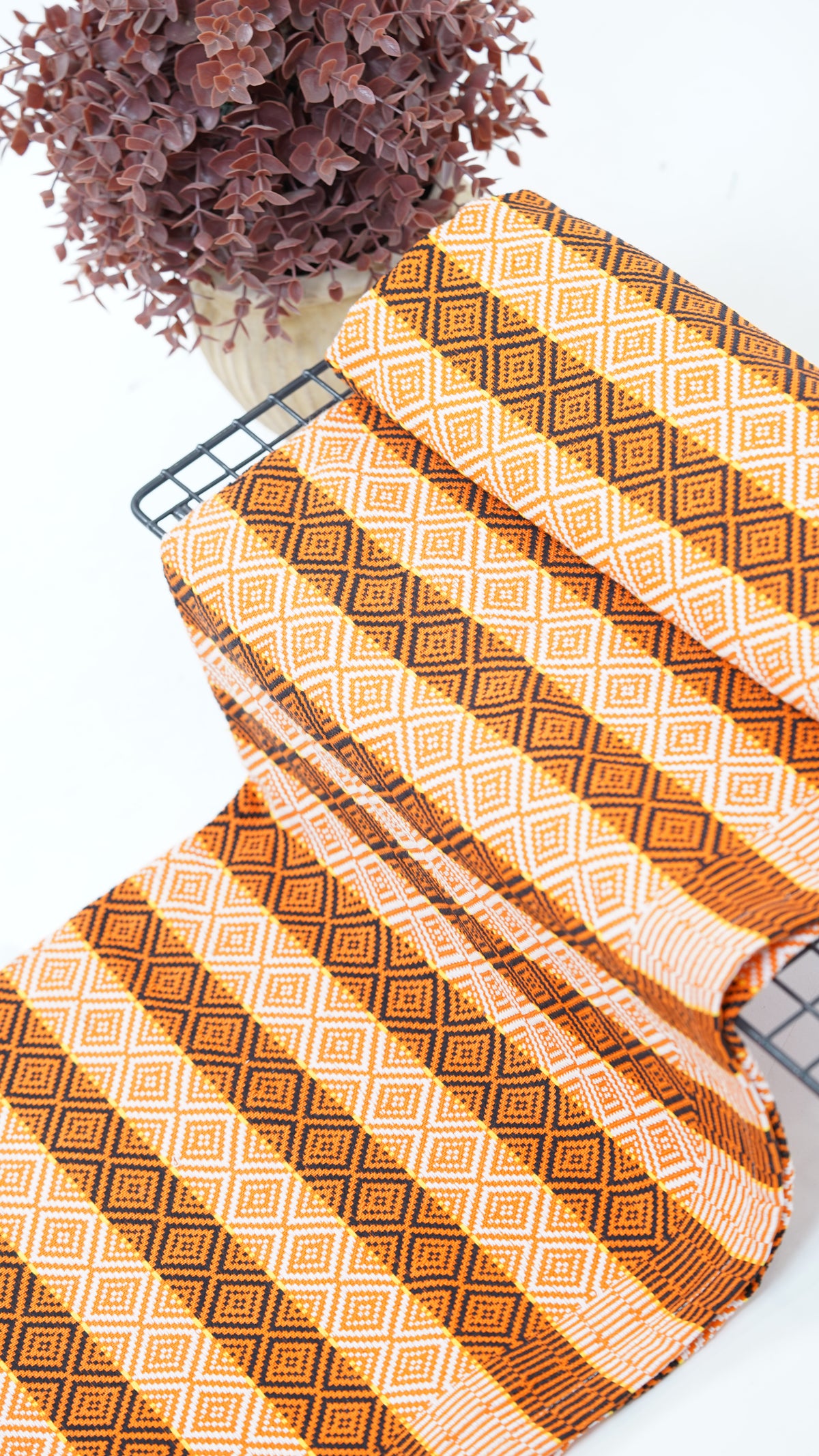 Premium Handloom Chennimalai bedsheet – Orange